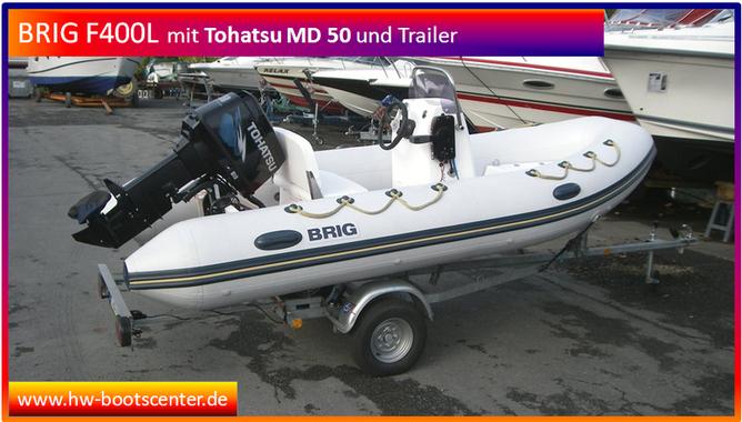 Brig - Falcon Rider F 400 L mit Tohatsu MD 50 und Trailer